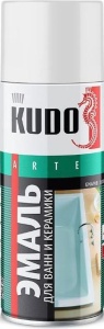 фото Эмаль синтетическая для ванн и керамики KUDO KU-1301 Белый глянец (520 мл)