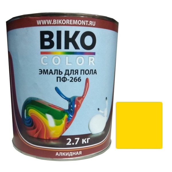 фото Эмаль для деревянного пола Biko Color ПФ-266 Золотистая (0,8 кг)