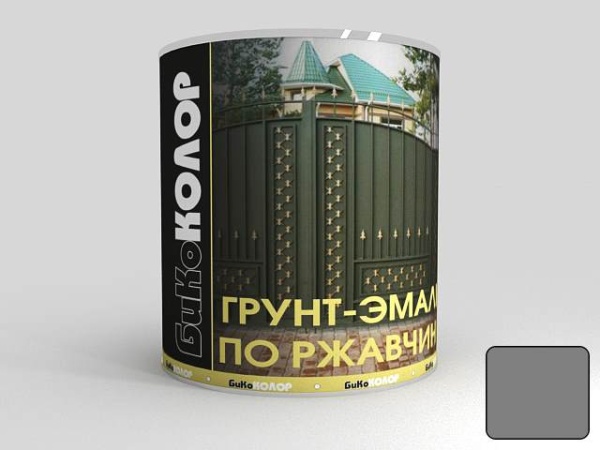 фото Грунт-Эмаль Biko Color Люкс 3 в 1 по ржавчине серый (1,8 кг)