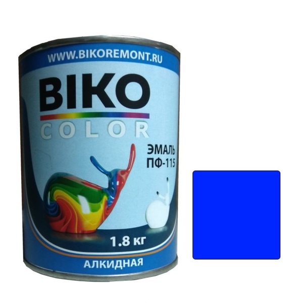 фото Эмаль универсальная Biko Color ПФ-115 Синяя (0,8 кг)